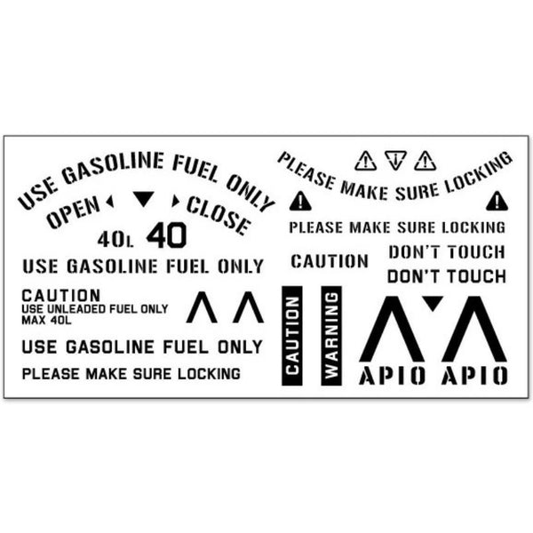 APIO Fuel Caution Decals