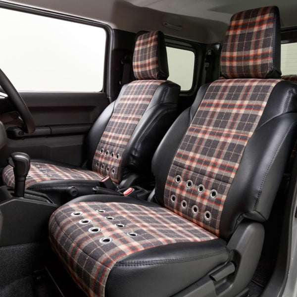 DAMD LITTLE D. Leather and Checkered Seat Covers Jimny (2018-ON)