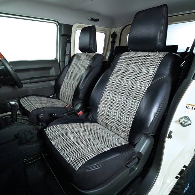 SHOWA GARAGE Premium Leather Glen Plaid Seat Covers Jimny JB74 Sierra
