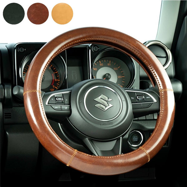 SHOWA GARAGE Antique Leather Steering Wheel Cover for Jimny