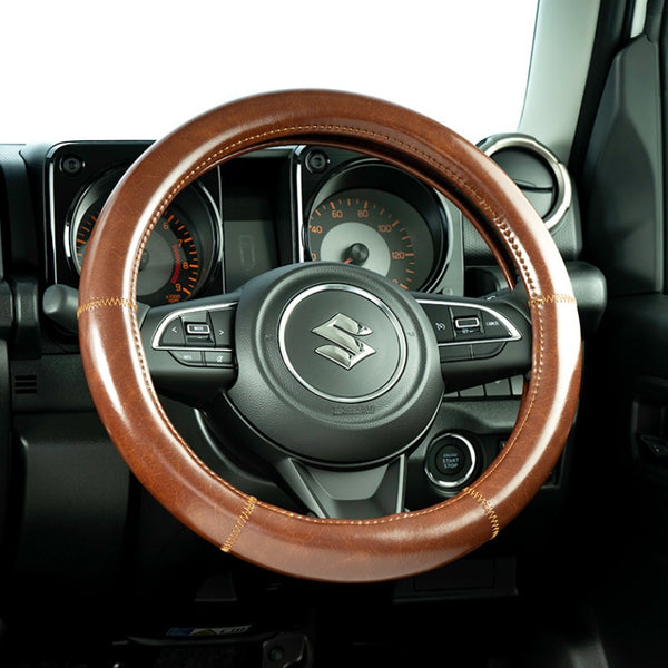 SHOWA GARAGE Antique Leather Steering Wheel Cover for Jimny