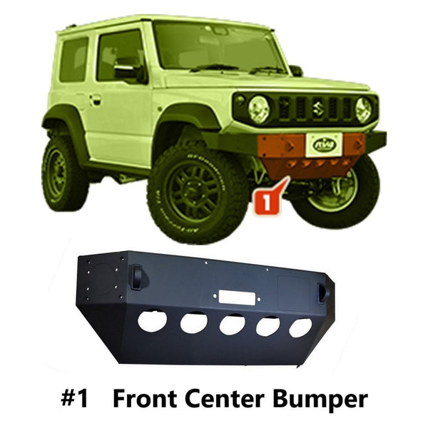 RV4 WILD GOOSE Heavy-duty Steel Front Bumper type 1 Jimny (2018-ON)