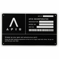 APIO Aluminum ID Plate 8.5x5cm