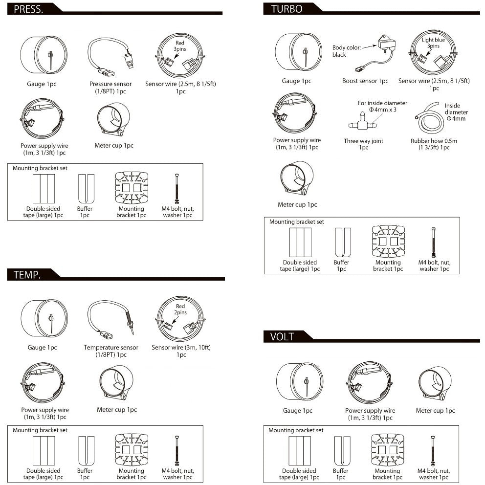 Defi Racer Gauge N2+ (temperature, pressure, turbo boost, voltage)