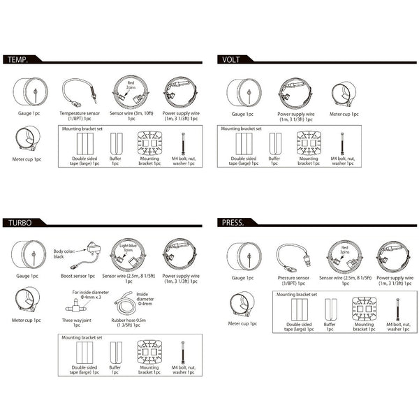 Defi Racer Gauge N2+ (temperature, pressure, turbo boost, voltage)
