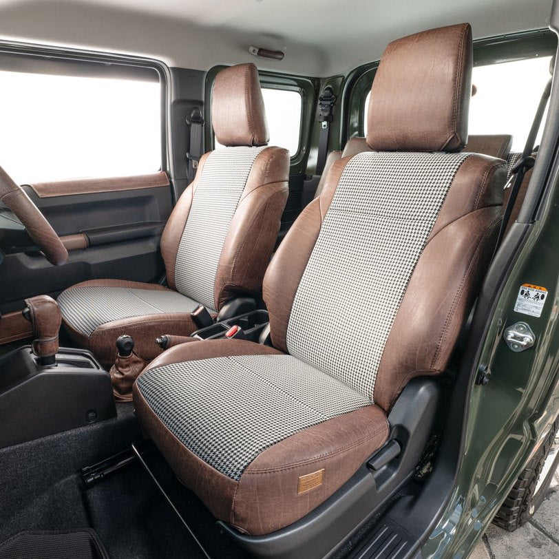 GRACE Vintage Leather Houndstooth Seat Covers Jimny (2018-ON)