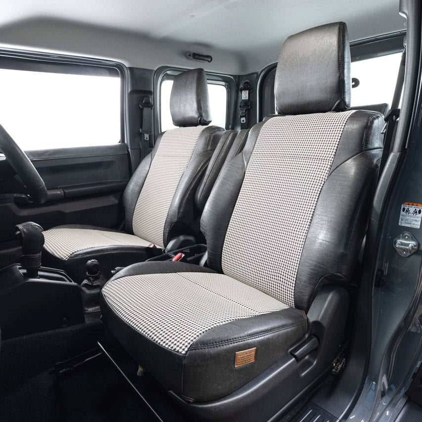 GRACE Vintage Leather Houndstooth Seat Covers Jimny (2018-ON)