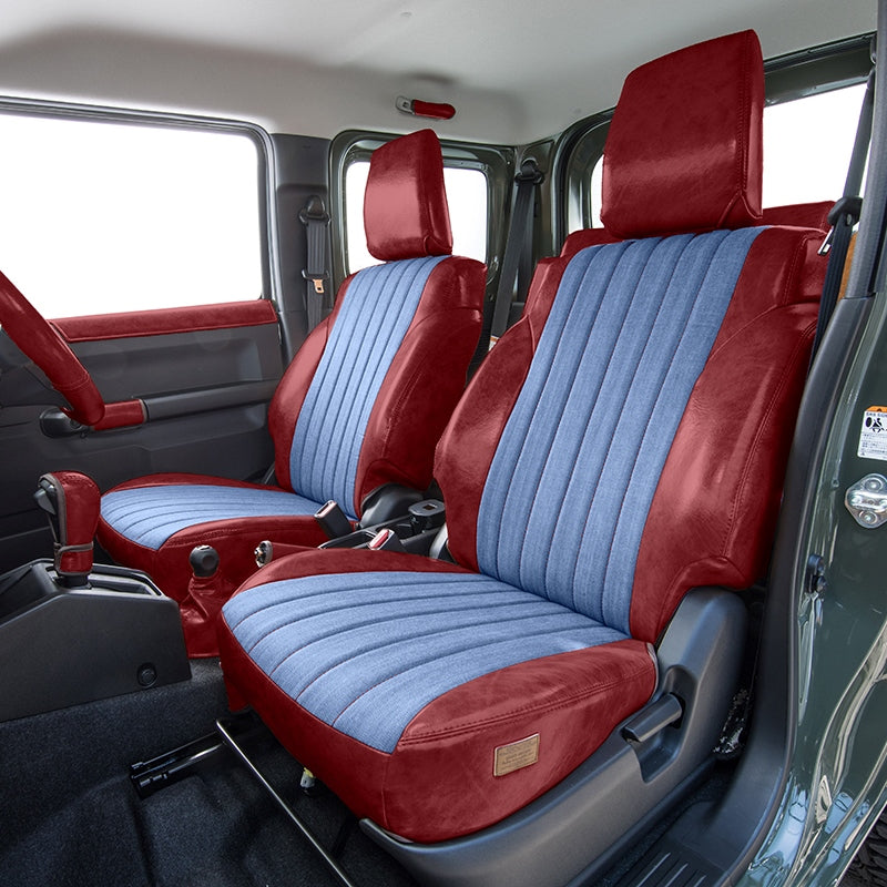 GRACE CRUM Antique Synthetic Leather Denim Seat Covers Jimny JB74 ...