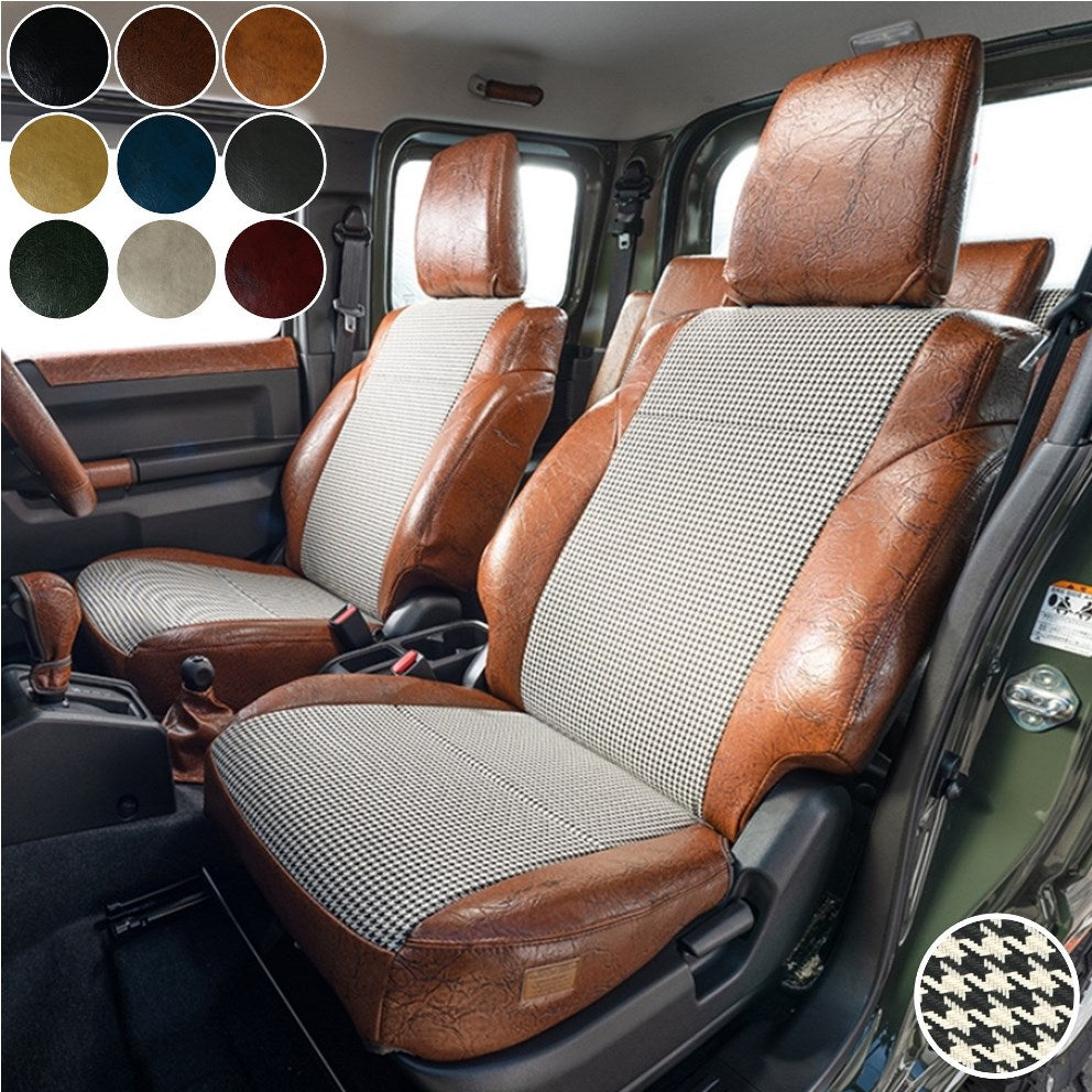 GRACE Antique Leather Houndstooth Seat Covers Jimny (2018-ON)