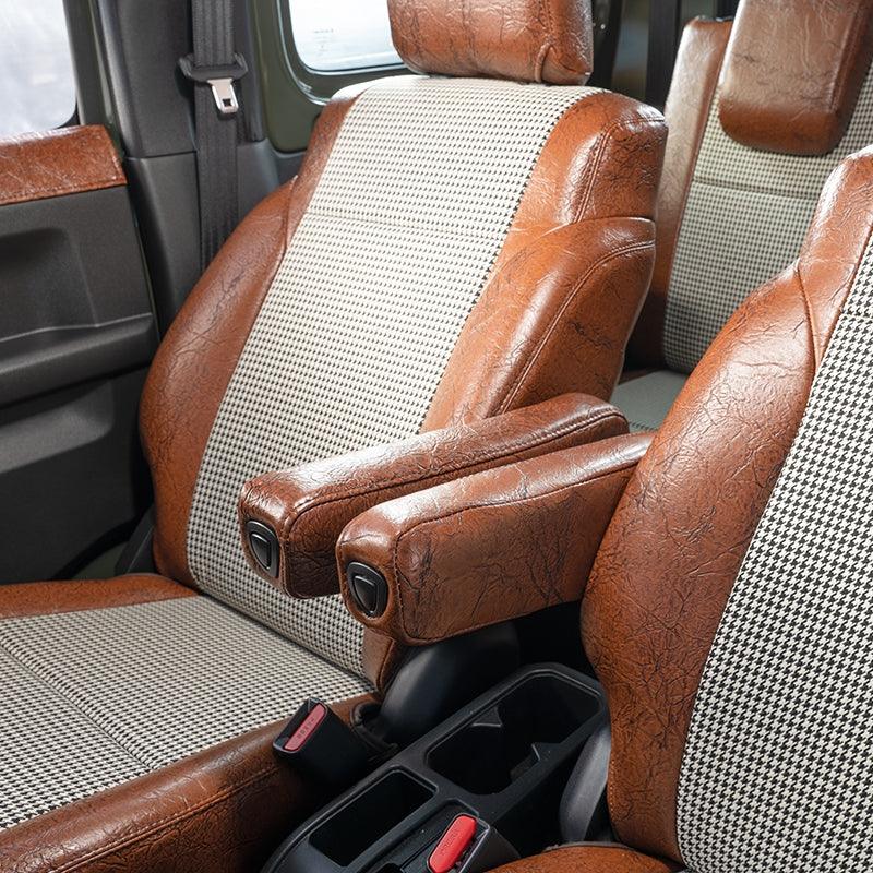 GRACE Antique Leather Houndstooth Seat Covers Jimny (2018-ON)
