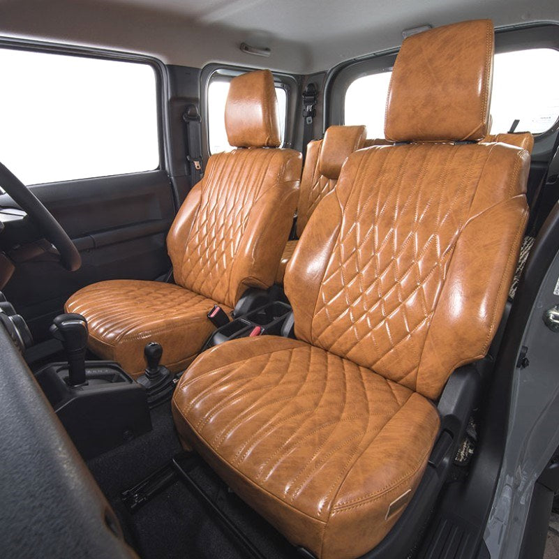 GRACE CRUM Antique Synthetic Leather Seat Covers D Jimny JB74 Japan ...