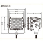IPF 2-inch Cube Double-Row LED Reversing Light (642BL)