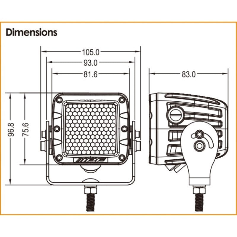 IPF 2-inch Cube Double-Row LED Reversing Light (642BL)