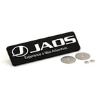 JAOS Aluminum Emblem with Mounting Bolts 10x3cm