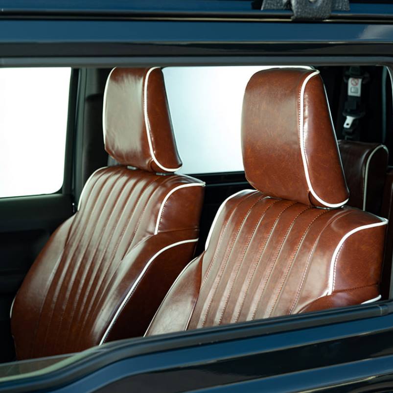 SHOWA GARAGE Antique Leather Seat Covers with Piping Jimny (2018-ON)
