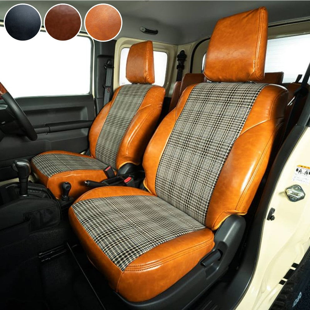 SHOWA GARAGE Leather Glen Plaid Seat Covers Jimny (2018-ON)