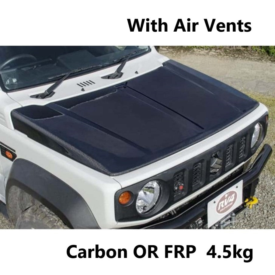 RV4 WILD GOOSE Carbon FRP Trial Bonnet with Air Vents Jimny (2018-ON)