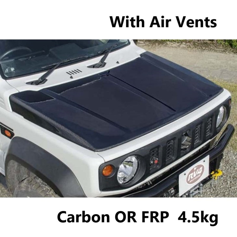 RV4 WILD GOOSE Carbon FRP Trial Bonnet with Air Vents Jimny (2018-ON)