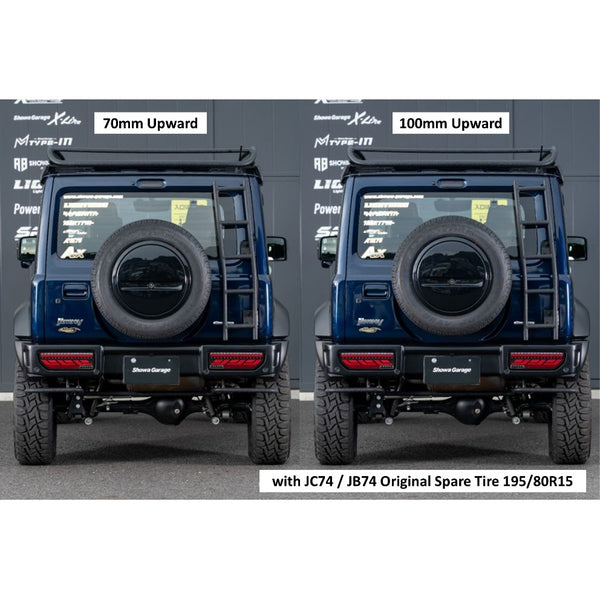 SHOWA GARAGE Spare Tire Upward Relocation Stays Jimny (2018-ON)