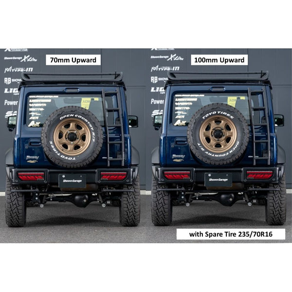 SHOWA GARAGE Spare Tire Upward Relocation Stays Jimny (2018-ON)