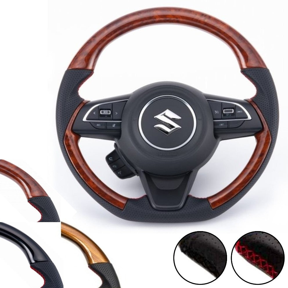 SHOWA GARAGE Combination Leather Wood Steering Wheel Jimny JB74