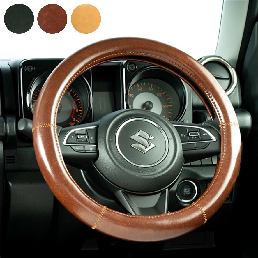SHOWA GARAGE Antique Leather Steering Wheel Cover for Jimny