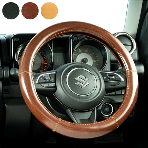SHOWA GARAGE Vintage Leather Seering Wheel Cover for Jimny