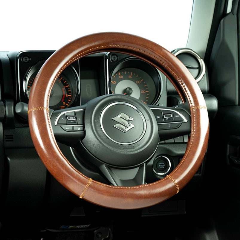 SHOWA GARAGE Antique Leather Steering Wheel Cover for Jimny