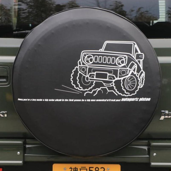 PISTON WORKS Spare Tire Cover with Jimny JB74 Illustration