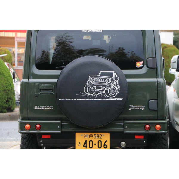PISTON WORKS Spare Tire Cover with Jimny JB74 Illustration