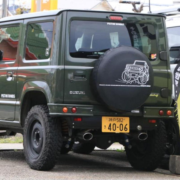 PISTON WORKS Spare Tire Cover with Jimny JB74 Illustration