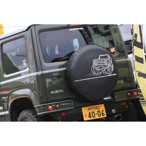 PISTON WORKS Spare Tire Cover with Jimny JB74 Illustration