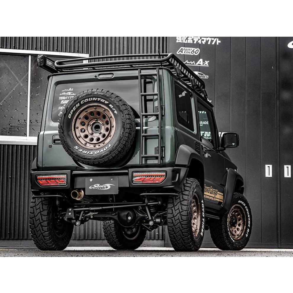 Jimny Rear Ladder SHOWA GARAGE Wide Rear Ladder Heavy-duty Aluminum Jimny JB74 – Compass ...