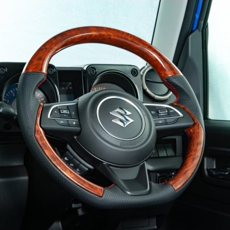 SHOWA GARAGE Leather Combination Steering Wheel Glossy Jimny (2018-ON)