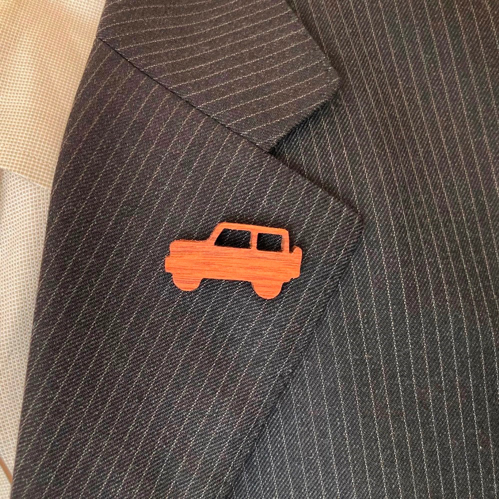 Handmade Jimny-shaped Wooden Lapel Pin