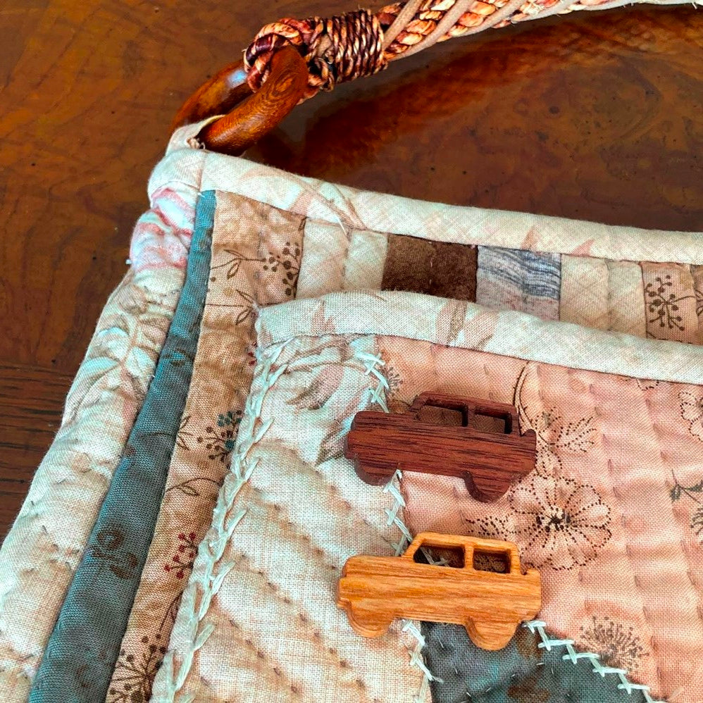 Handmade Jimny-shaped Wooden Lapel Pin