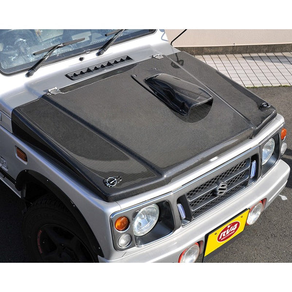 RV4 WILD GOOSE Carbon FRP Hood Jimny JA22, 12 JDM (1995-1998)