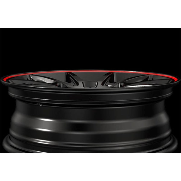 MID RMP RACING R25 Black Rim Red Line 16" Wheels for Jimny
