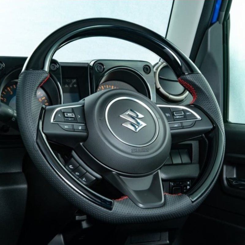SHOWA GARAGE Leather Combination Steering Wheel Glossy Jimny (2018-ON)