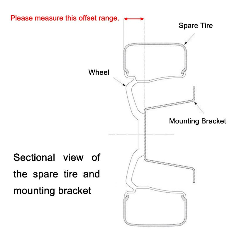 PLOT Rotopax Spare Tire Adjustable Mount Bracket for Land Cruiser