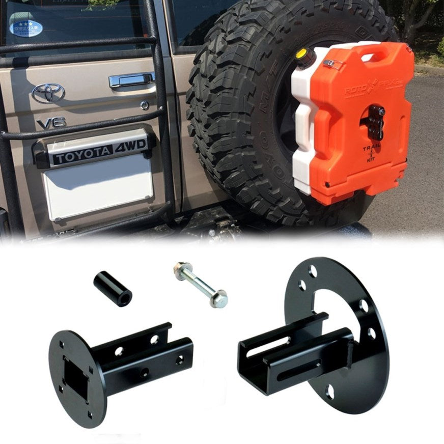 PLOT Rotopax Spare Tire Adjustable Mount Bracket for Land Cruiser